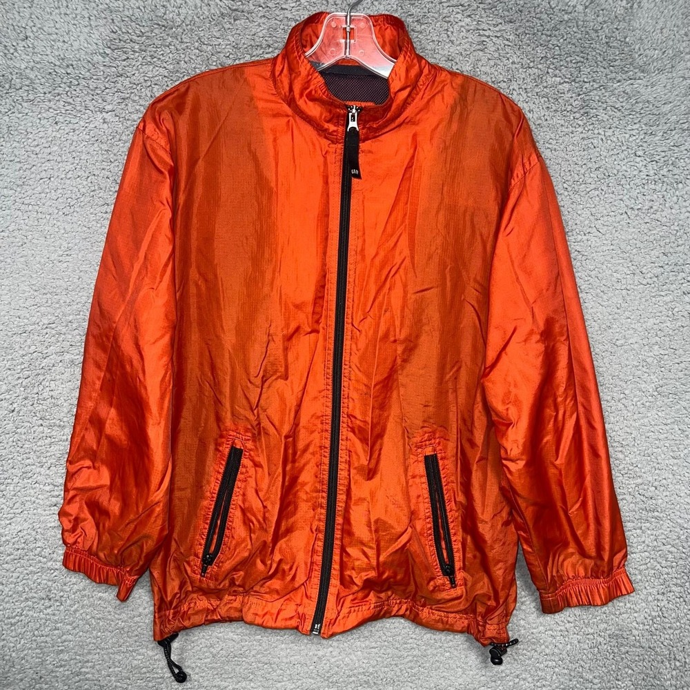 VTG Gap Windbreaker Youth Sz 2XL XXL (14-16) Orange Full Zip Mesh Lined Jacket
